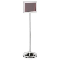 Info Ständer 120 cm hoch, DIN A4 Format quer silber