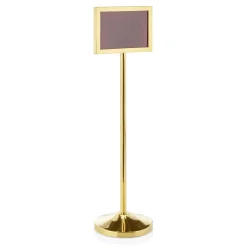 Info Ständer 120 cm hoch, DIN A4 Format quer goldfarben