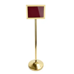 Info Ständer 120 cm hoch, DIN A4 Format quer goldfarben