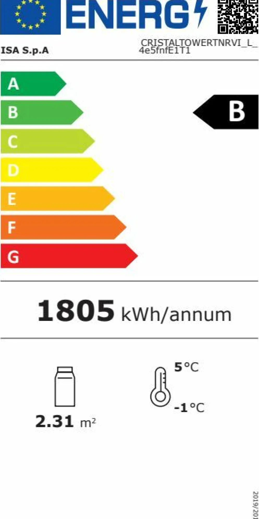 ISA Panorama-Kühlvitrine CRISTAL TOWER 750 RV TN BLACK