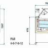 ISA Speiseeisvitrine Fiji 6, Umluftkühlung ohne Unterbaukühlung, Breite 1214mm