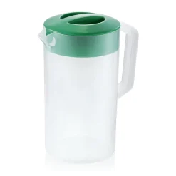 Kanne mit grünem Deckel, 2,5 Liter, Skalierung 250 ml, Polypropylen