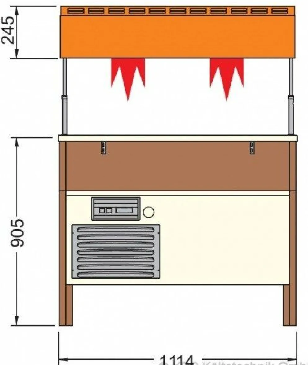 KBS Buffet warm Bain-Marie Proxima 3 M, elektrische Haubenbetätigung