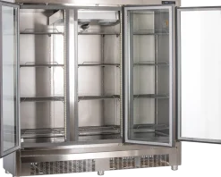 KBS Edelstahlkühlschrank mit Glastüren KU 1900 G