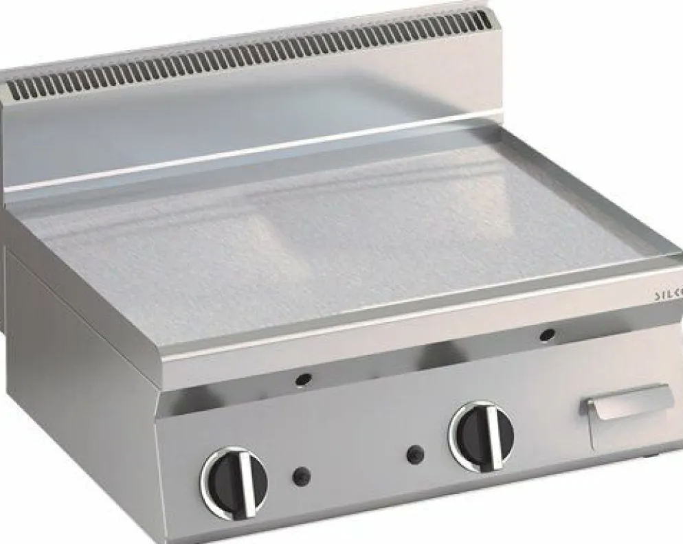 KBS Gas Grillplatte glatte verchromte Heizfläche 595x555mm 2 Heizzonen, 10kW