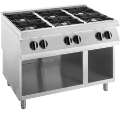 KBS Gas-Kochfläche 6 Brenner 42 kW, offener Unterbau