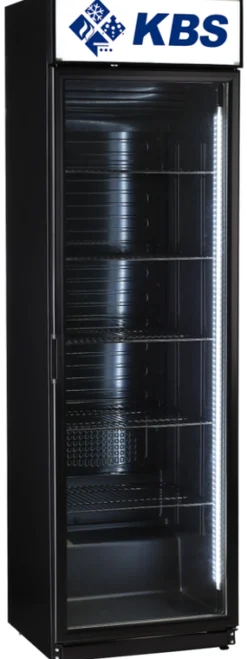 KBS Glastürkühlschrank FLK 365 schwarz, 385L