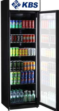 KBS Glastürkühlschrank FLK 365 schwarz, 385L