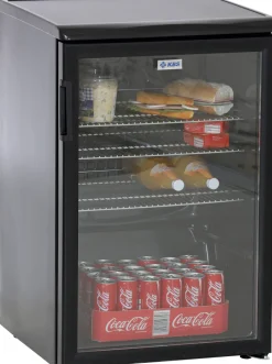 KBS Glastürkühlschrank K 140G schwarz, 130L