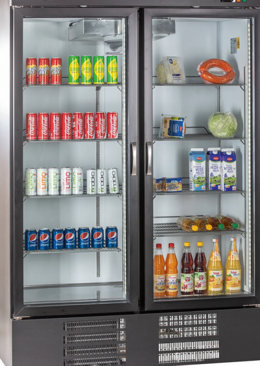 KBS Glastür-Tiefkühlschrank TKU 1200 G, 2 Drehtüren