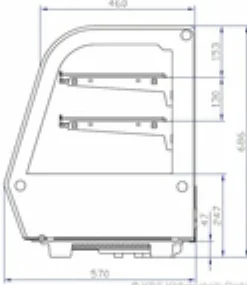 KBS Tischkühlvitrine mit LED Beleuchtung ASV 900, 874 x 570 x 686 mm