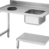 KBS Zulauftisch Becken rechts, mit Abfallloch Breite 120cm und Grundboden