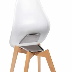 Keeve Stapelstuhl weiss ohne Armlehne, Birkenholz Gestell, 47x53x83cm