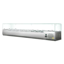 Kühlaufsatzvitrine für 6x GN 1/3, Breite 1400x400 mm, mit Glasaufsatz