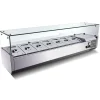 Kühlaufsatzvitrine für 7x GN 1/4, Breite 1600x340 mm, mit Glasaufsatz