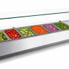 Kühlaufsatzvitrine für 6x GN 1/4, Breite 1400x340 mm, mit Glasaufsatz