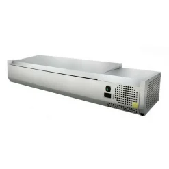 Kühlaufsatzvitrine für 6x GN 1/3, Breite 1400x400 mm, mit Edelstahldeckel