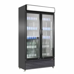 Kühlschrank BEZ-780 GD mit 2 Glastüren Schwarz 780 L, Breite 1120mm