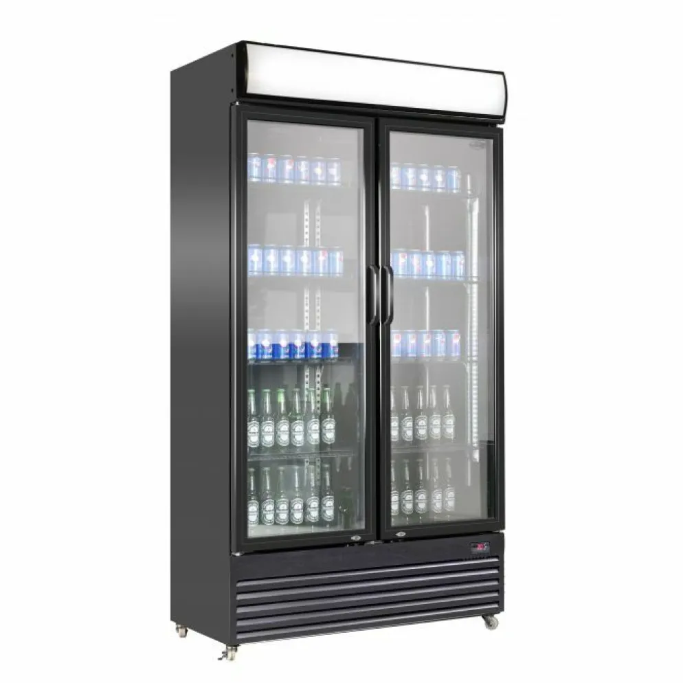 Kühlschrank BEZ-780 GD mit 2 Glastüren Schwarz 780 L, Breite 1120mm