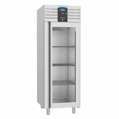 Kühlschrank Edelstahl Glastür Pro Line 700mm, 2/1 GN