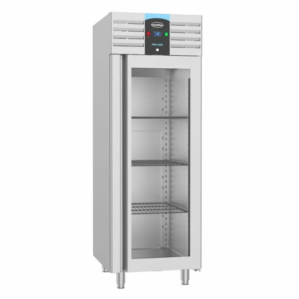 Kühlschrank Edelstahl Glastür Pro Line 700mm, 2/1 GN