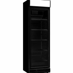 Kühlschrank 1 Glastür Schwarz 382L , Türanschlag links, Breite 595mm