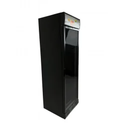 Kühlschrank 1 Glastür Schwarz 382 L, Türanschlag rechts, Breite 595mm