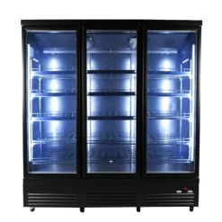 Kühlschrank mit 3 Glastüren Schwarz 1880 mm