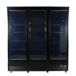 Kühlschrank mit 3 Glastüren Schwarz 1880 mm