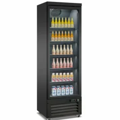 Kühlschrank mit 1 Glastür Schwarz 620 mm
