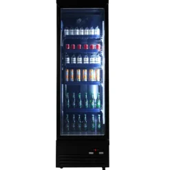 Kühlschrank mit 1 Glastür Schwarz 620 mm