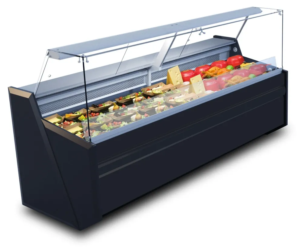 Kühltheke PICO statische Kühlung schwarz 2520x860x1220mm
