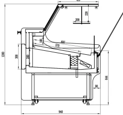 Kühltheke THOMAS 1.5, 1580x40x1200mm
