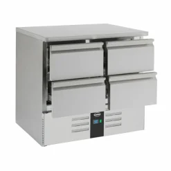 Kühltisch Compact Line Edelstahl, 4 Schubladen, 900x700x875mm
