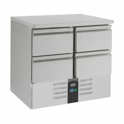 Kühltisch Compact Line Edelstahl, 4 Schubladen, 900x700x875mm