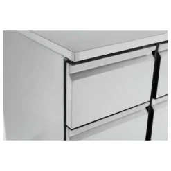 Kühltisch Compact Line Edelstahl, 4 Schubladen, 900x700x875mm