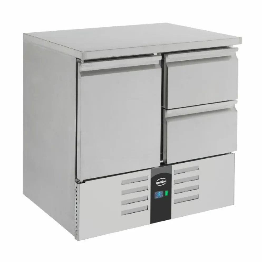 Kühltisch Compact Line mit 1 Tür und 2 Schubladen, 900x700x875mm