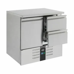 Kühltisch Compact Line mit 1 Tür und 2 Schubladen, 900x700x875mm