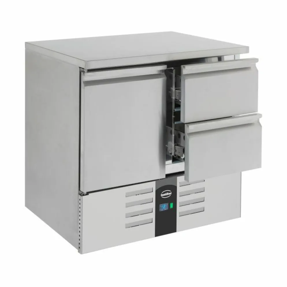 Kühltisch Compact Line mit 1 Tür und 2 Schubladen, 900x700x875mm