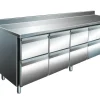 Kühltisch KT-VIP mit 8 Schubladen und Aufkantung, 2.230x700x960 mm