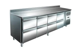 Kühltisch KT-VIP mit 8 Schubladen und Aufkantung, 2.230x700x960 mm