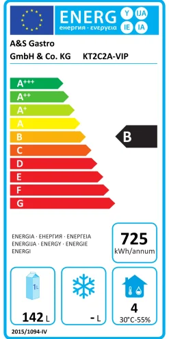 Kühltisch KT-VIP mit 2 Schubladen und 1 Tür und Aufkantung, 1.360x700x960 mm
