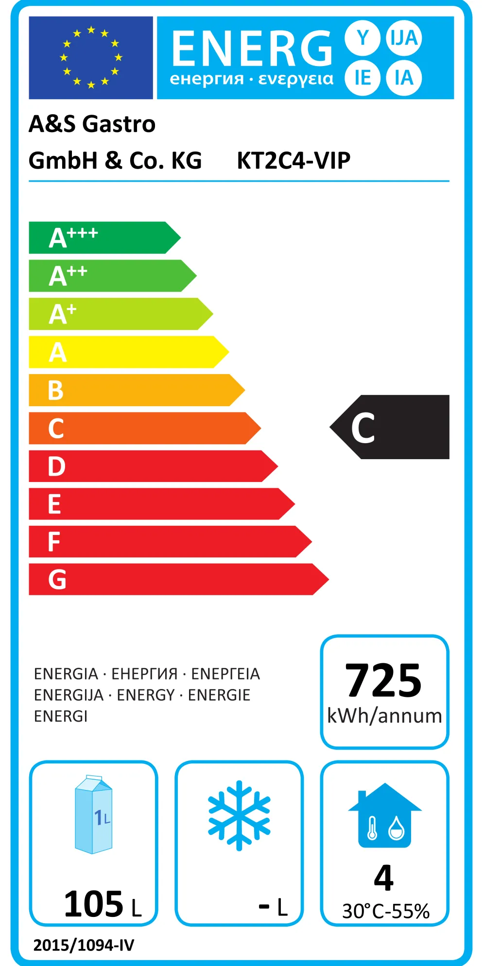 Kühltisch KT-VIP mit 4 Schubladen, 1.360x700x860 mm