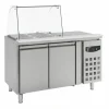 Kühltisch mit Glas 2 Türen 2x 1/1 GN 314 L, Breite 1360mm