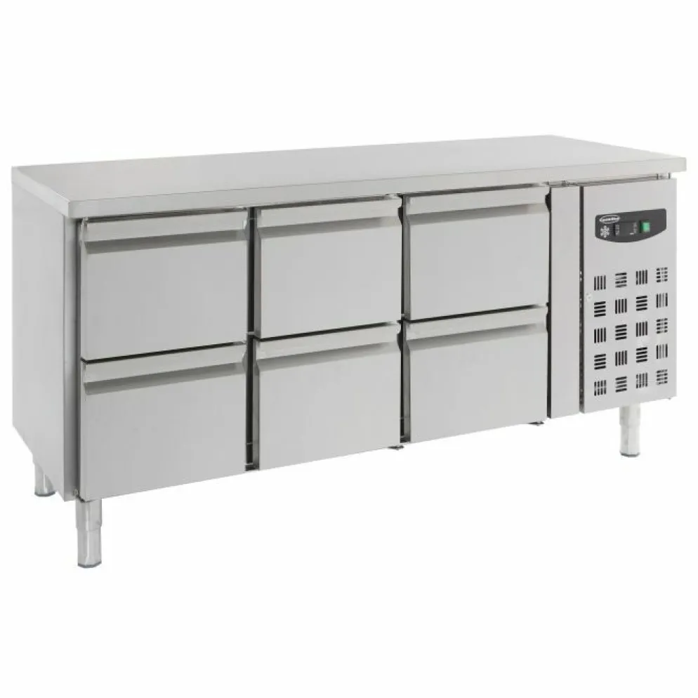 Kühltisch mit 6 Schubladen 417 L, 1795x700x850mm