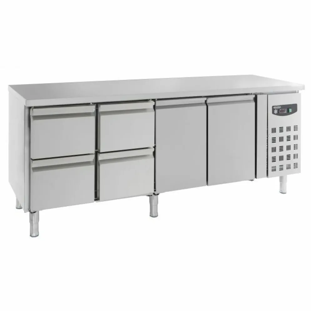 Kühltisch mit 2 Türen, 4 Schubladen, 2330x700x850mm