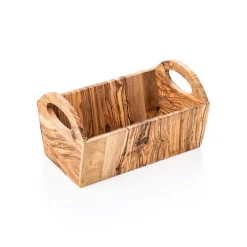 Korb PURE OLIVE, 28 x 15 x 16,5 cm, Olivenholz