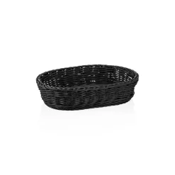 Korb WEAVER PRO Tischkörbe, 32 x 23 x 7 cm, oval, schwarz, Polypropylen