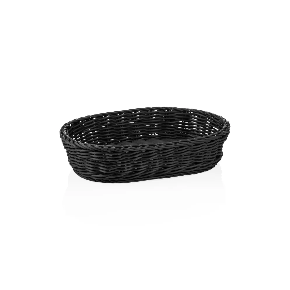 Korb WEAVER PRO Tischkörbe, 32 x 23 x 7 cm, oval, schwarz, Polypropylen
