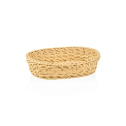 Korb WEAVER PRO Tischkörbe, 32 x 23 x 7 cm, oval, hellbeige, Polypropylen